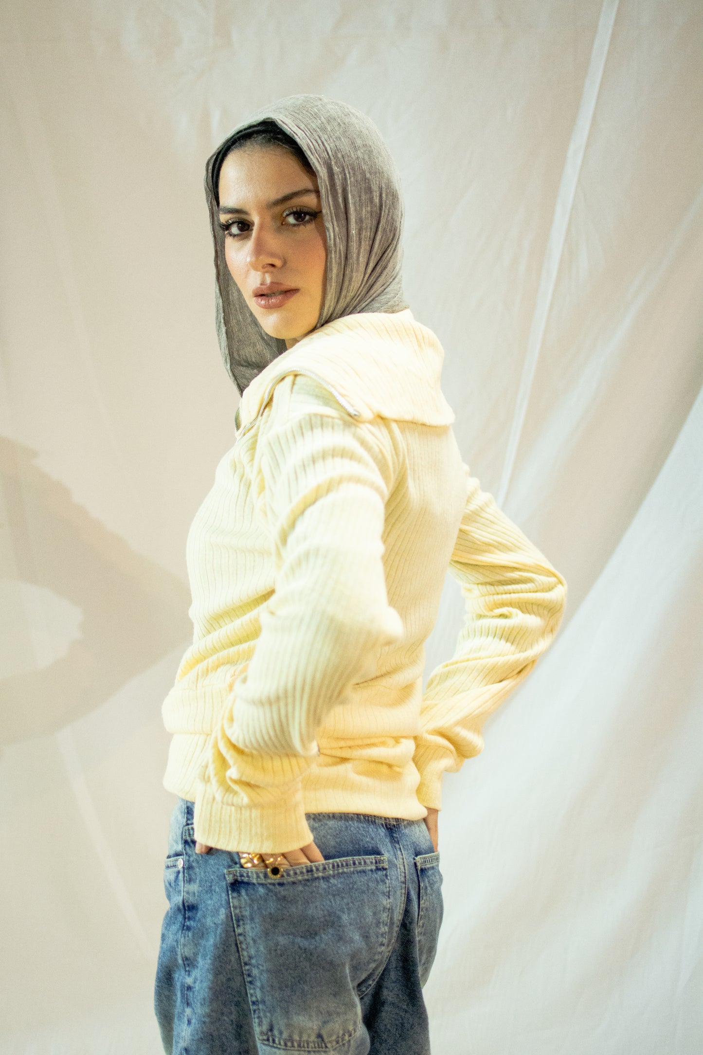 Soft Rib Zip Top