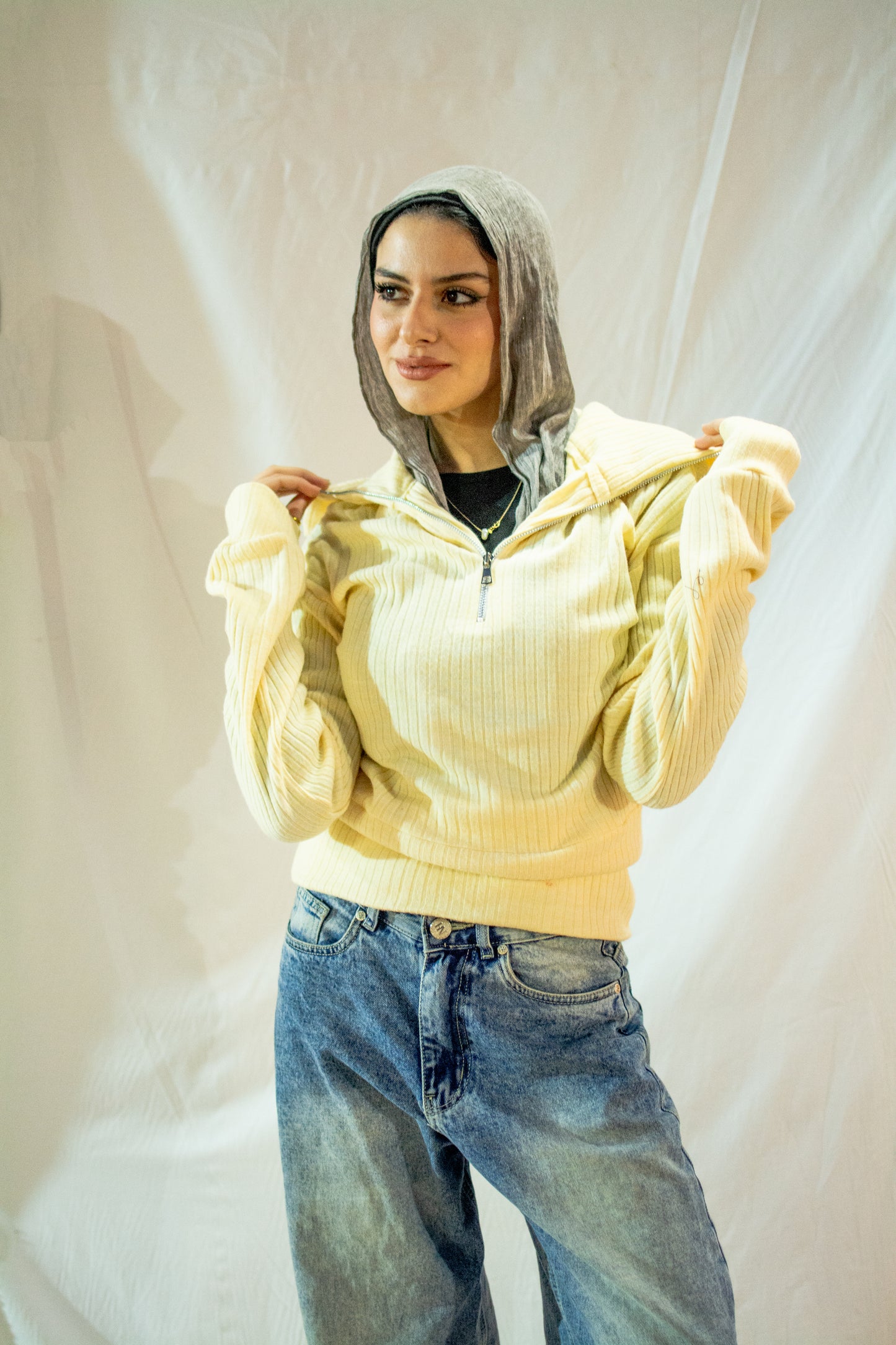 Soft Rib Zip Top