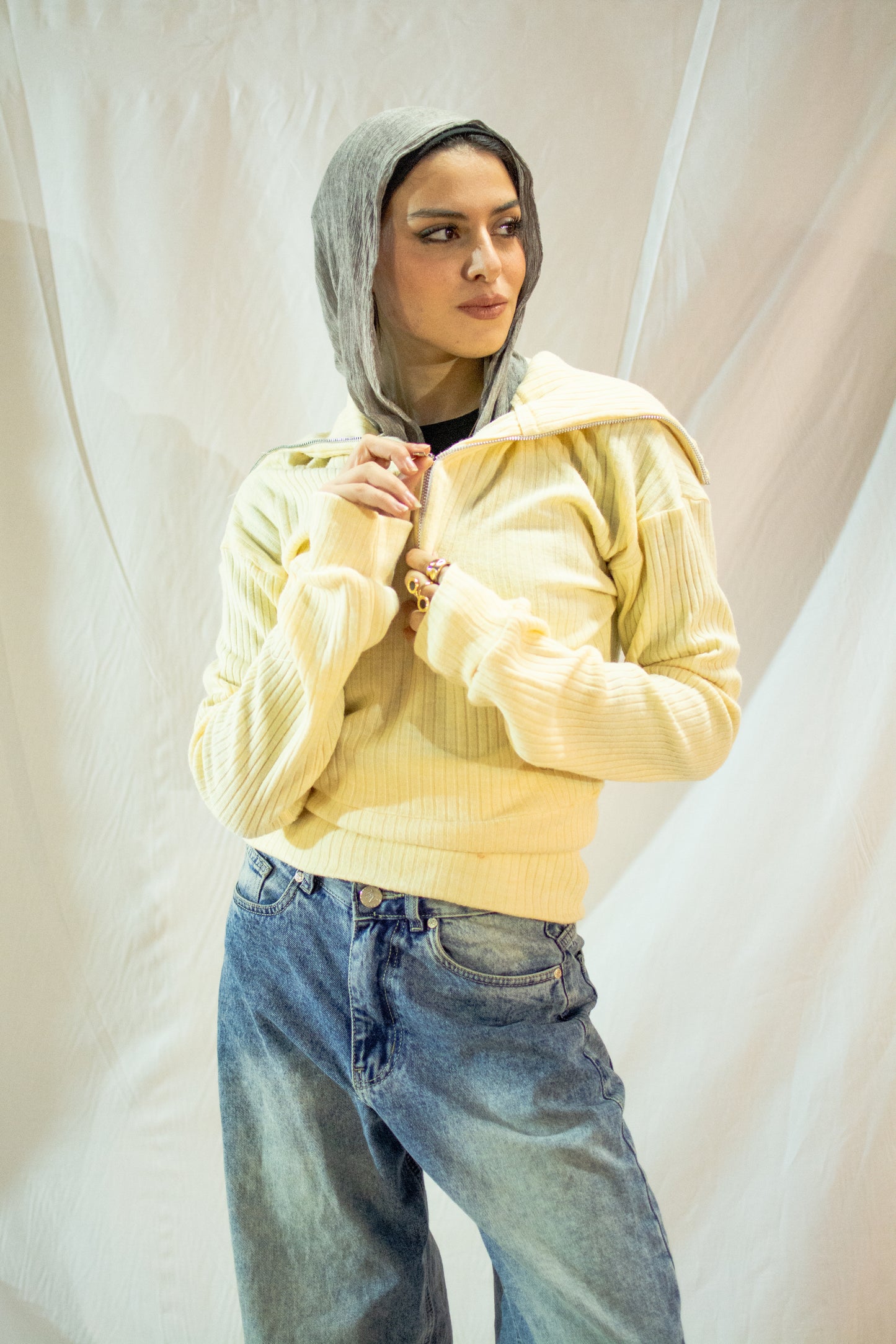 Soft Rib Zip Top