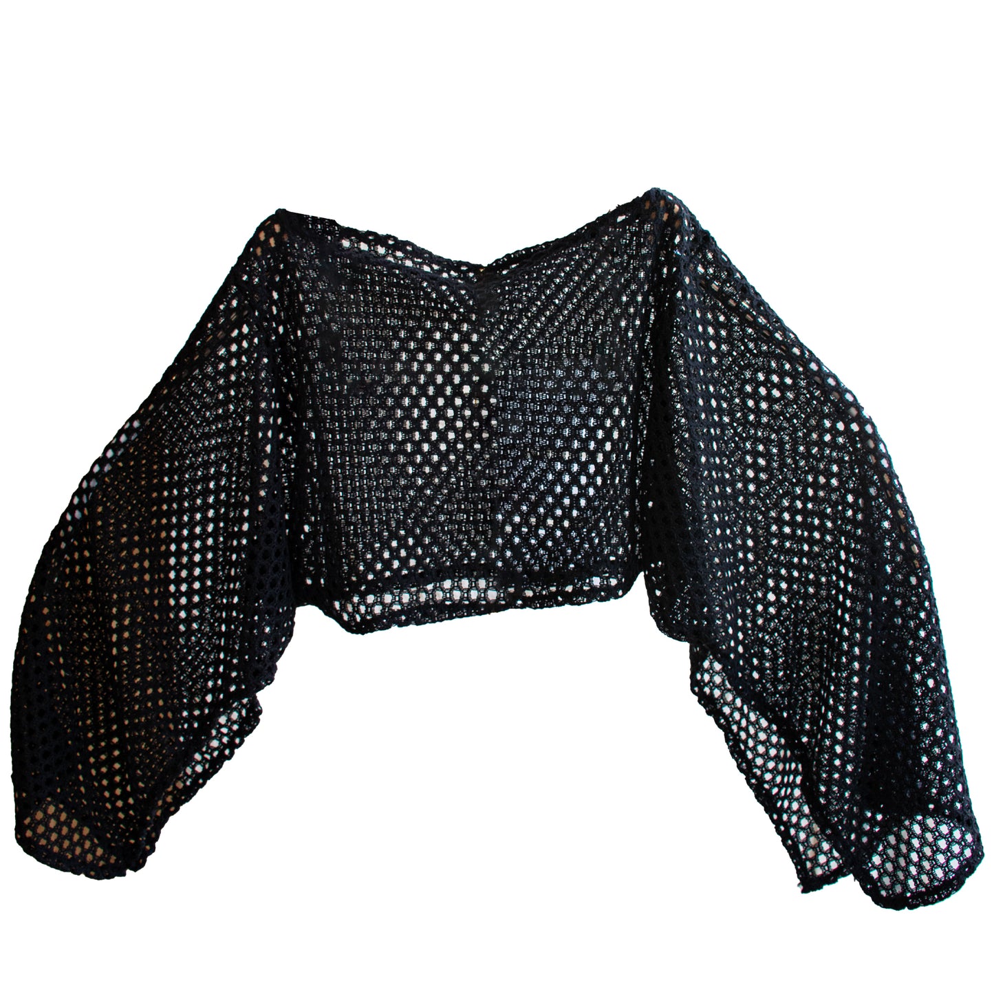 Crochet Balloon Sleeve Cover-Up