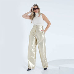 Pants metallic