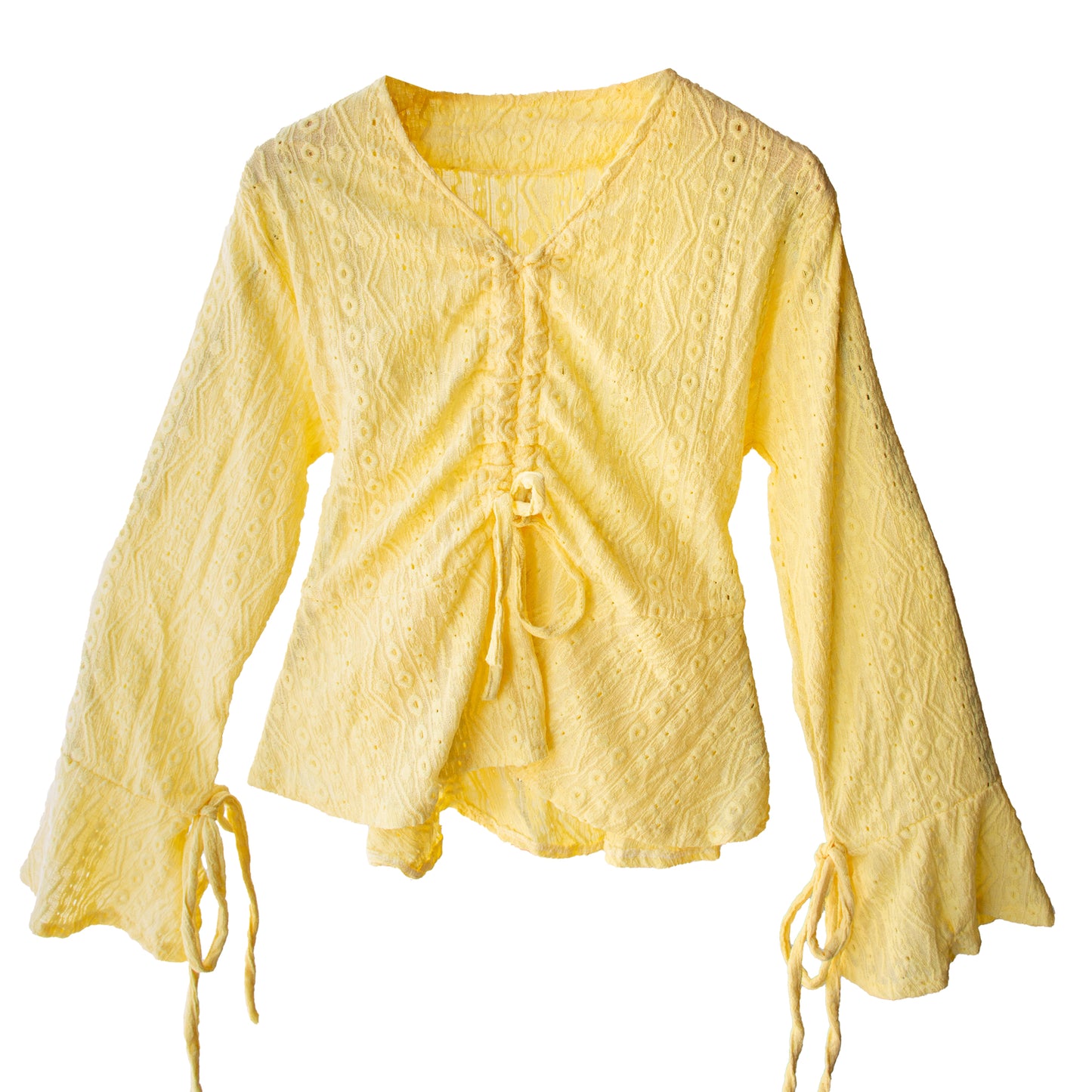Lace Tie-Front Blouse